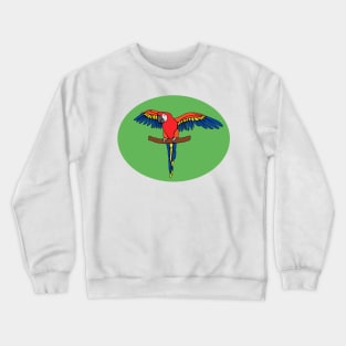 Abstract Scarlet Macaw Parrot Design Crewneck Sweatshirt